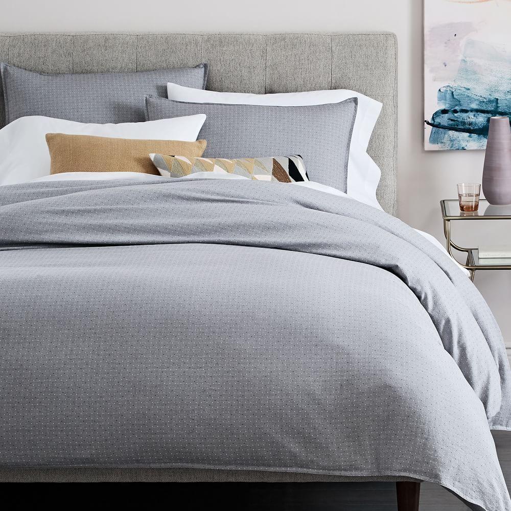 Organic Dobby Dot Duvet Cover + Pillowcases - Platinum