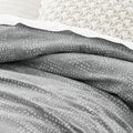 Organic Flannel Dotted Jacquard Duvet Cover & Pillowcases - Heathered Grey