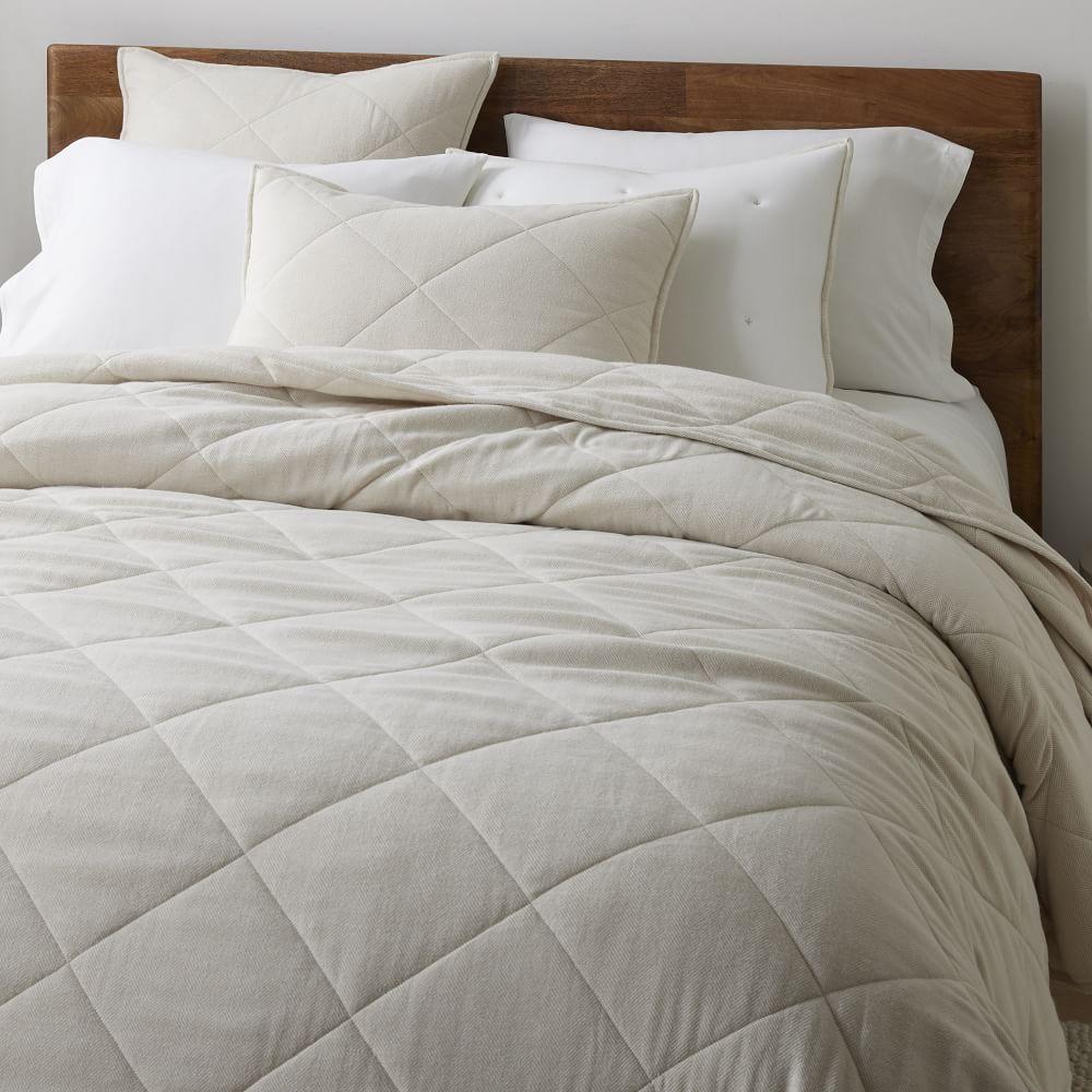 Organic Flannel Herringbone Bedspread & Pillowcases