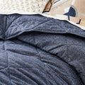 Organic Flannel Solid Bedspread & Pillowcases - Midnight