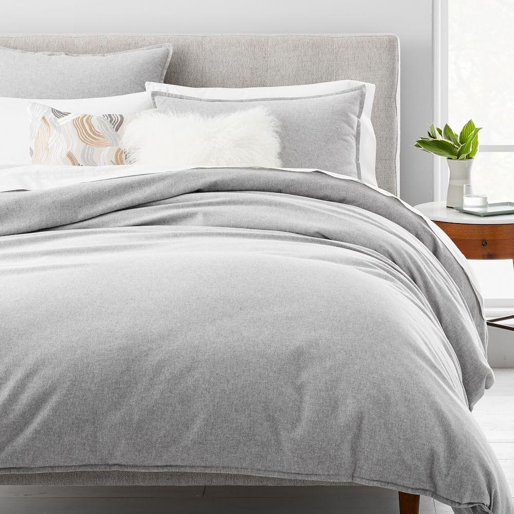 Organic Flannel Solid Duvet Cover & Pillowcases