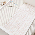Organic Half Moon Cot Fitted Sheet - Rosette