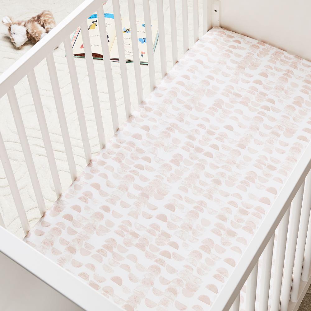Organic Half Moon Cot Fitted Sheet - Rosette