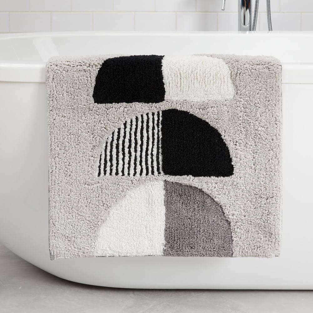 Organic Half Moons Bath Mat - Frost Grey