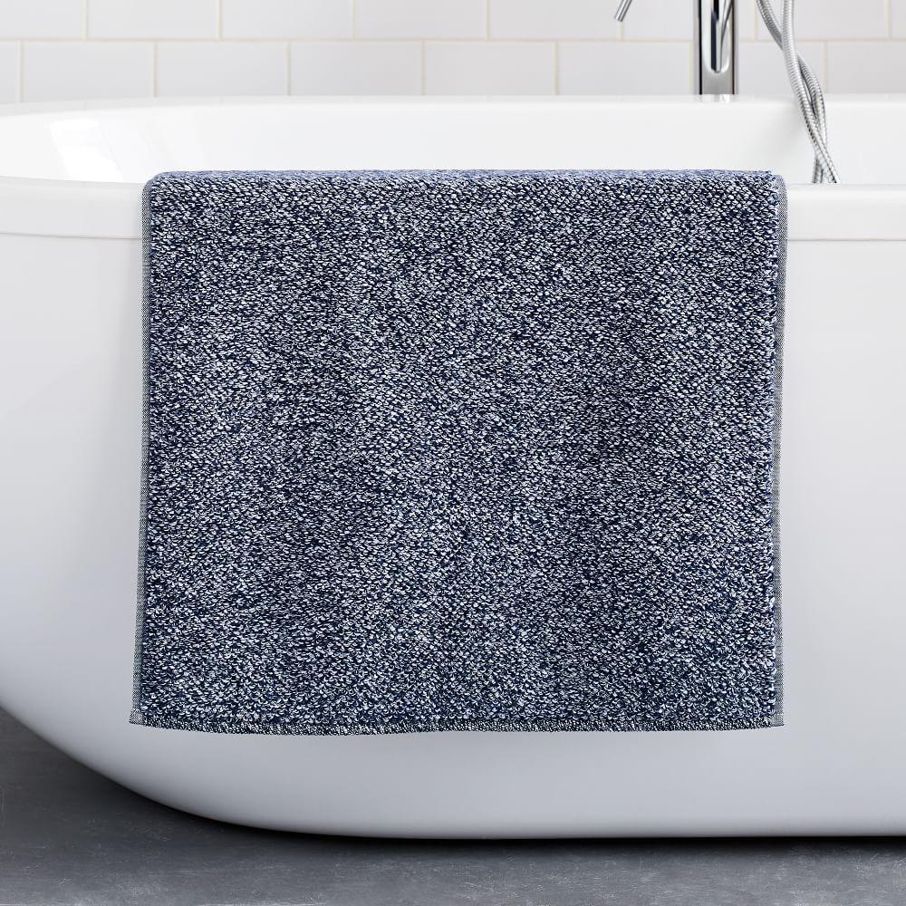 Organic Heathered Bath Mat - Granite Blue