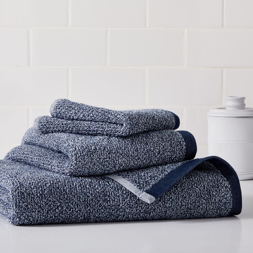 Organic Heathered Towels - Granite Blue