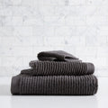 Organic Ribbed Fibrosoft™ Towels - Charcoal