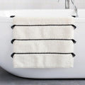Organic Tassel Stripe Bath Mat - Frost Grey