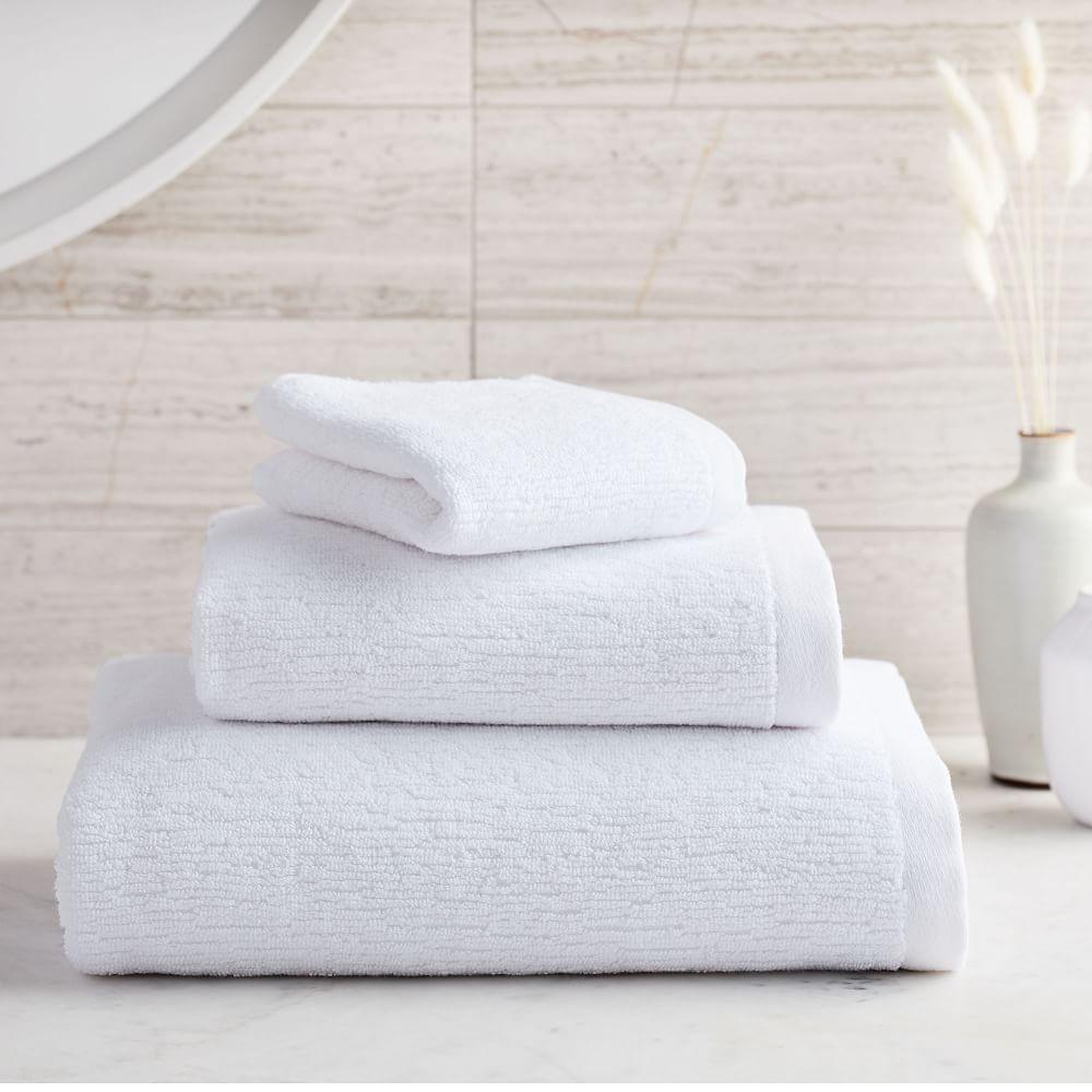 Organic Quick-Dry Textured Towels - White