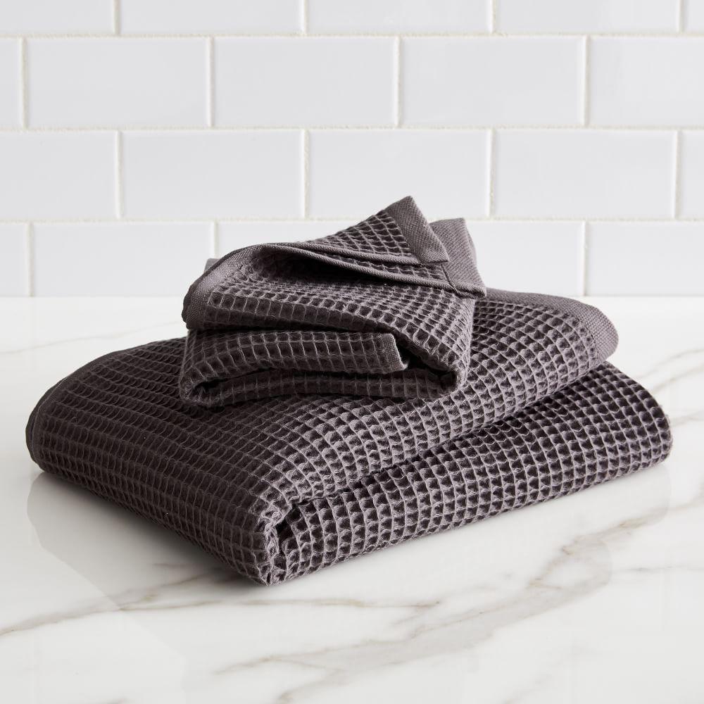 Organic Waffle Towel - Grey Dusk