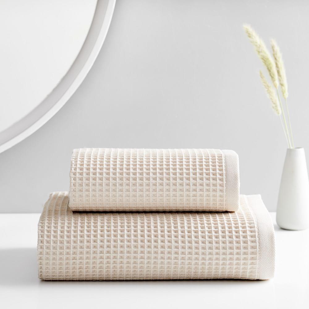 Organic Waffle Towels - Oatmeal