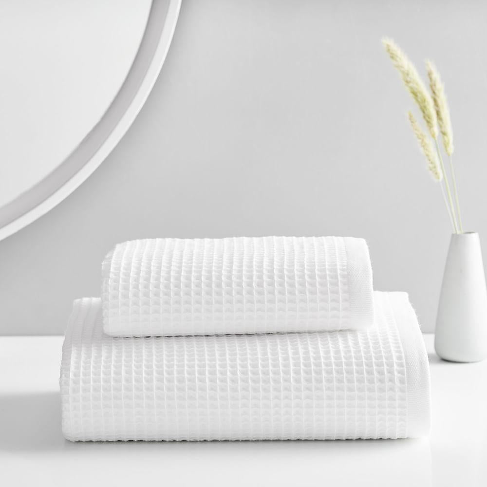 Organic Waffle Towels - White