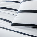 Organic Washed Cotton Percale Bold Stripe Duvet Cover & Pillowcases - Black/Stone White