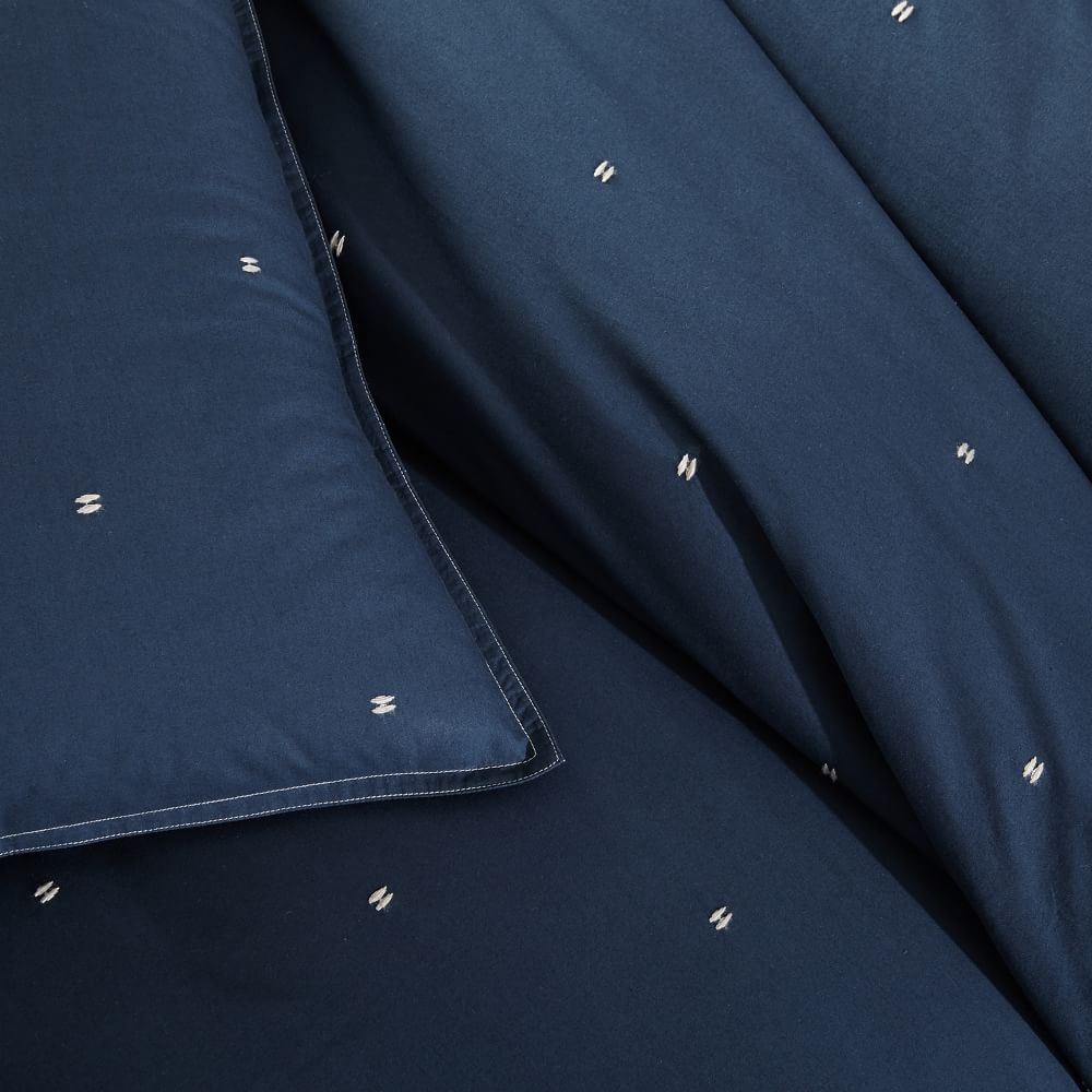 Organic Washed Cotton Duvet Cover & Pillowcases - Shadow Blue
