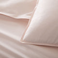 Organic Washed Cotton Percale Duvet Cover & Pillowcases - Pink Champagne