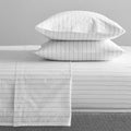 Organic Washed Cotton Stripe Sheets - Slate