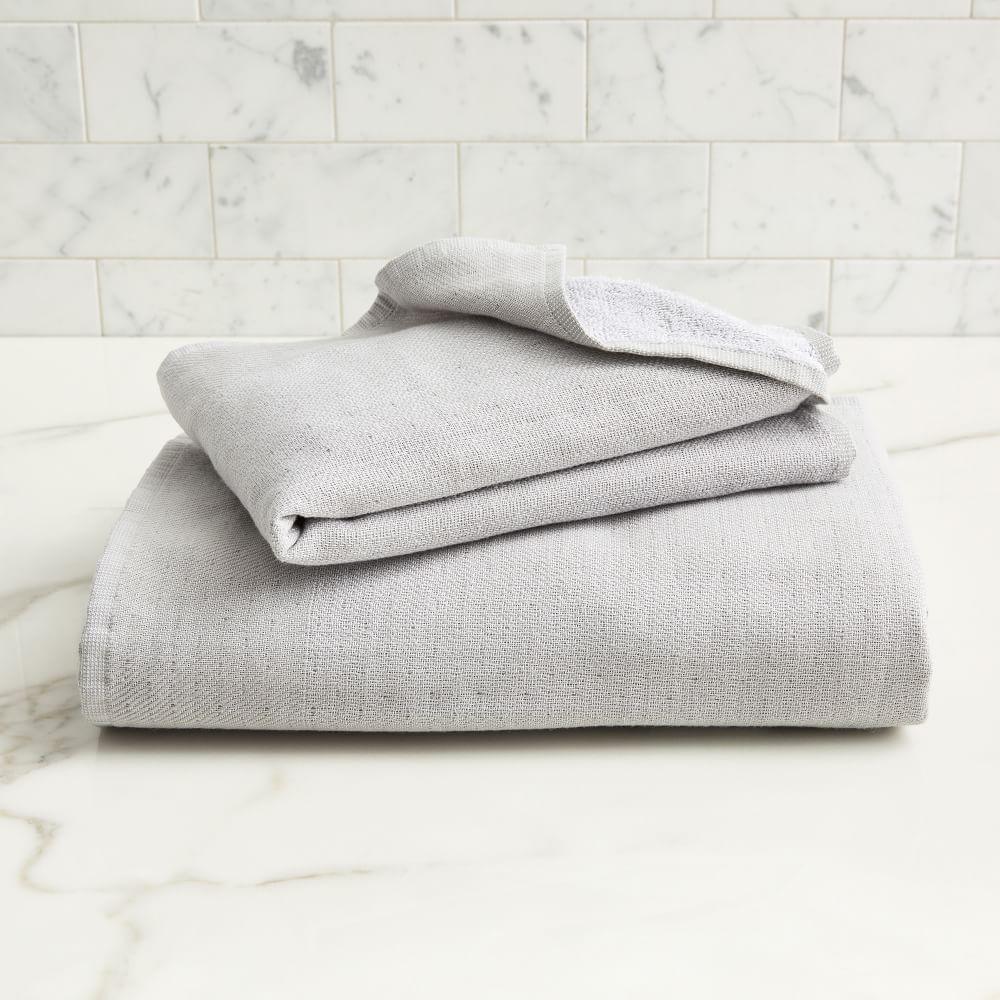 Organic Woven Towels - Frost Grey