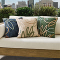 Outdoor Linework Floral Cushion