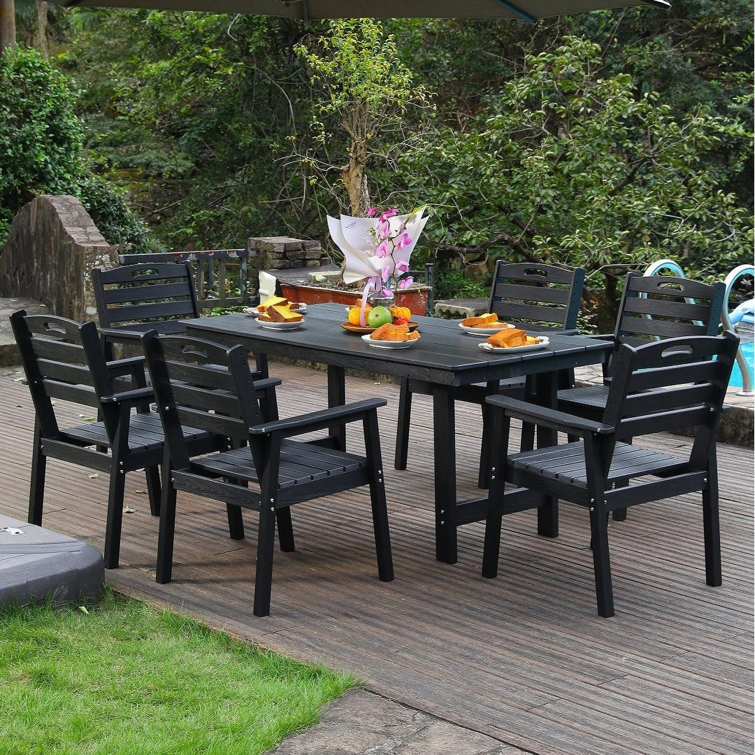 Outdoor Patio Dining Set One Table And Six Chairs
