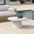 Concrete Pedestal Garden Round Coffee Table (81 cm)