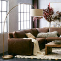 Overarching Linen Shade Floor Lamp (201 cm)