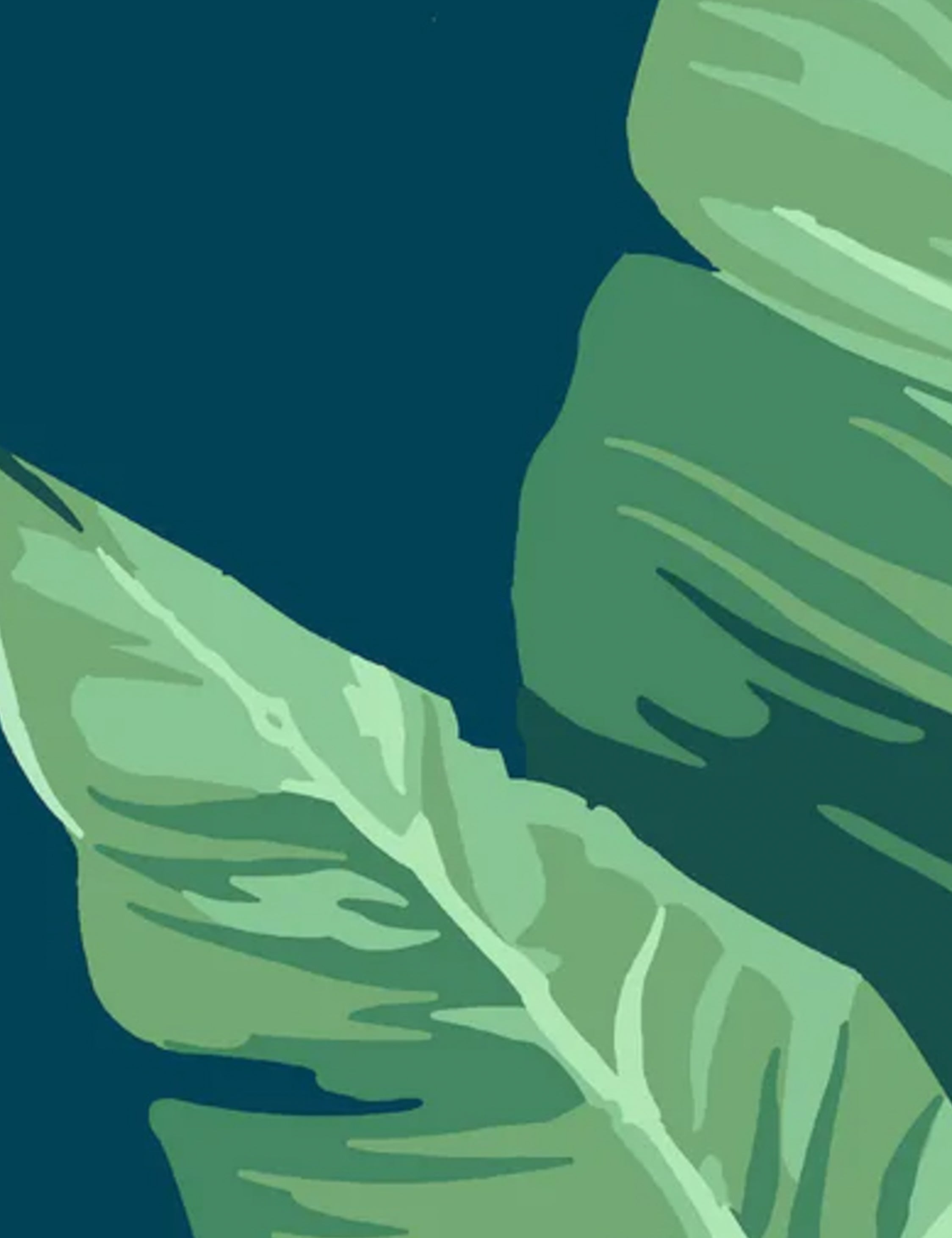 Pacifico Palm Peel + Stick Wallpaper by Nathan Turner, Indigo Swatch