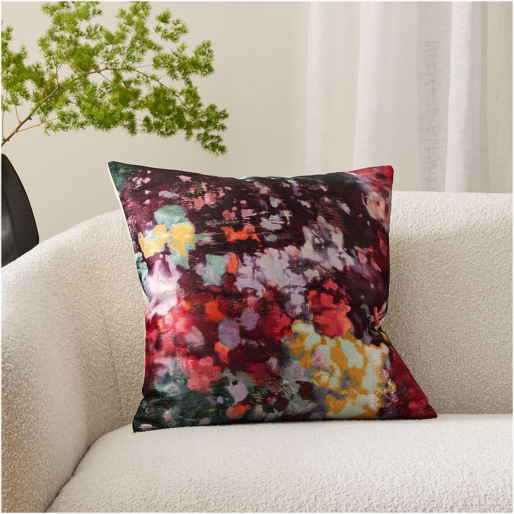 Painted Brocade Cushion Cover