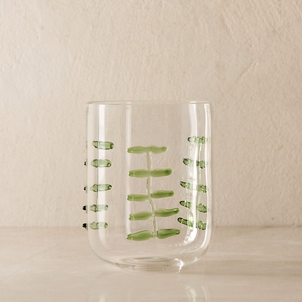 Palm Applique Double Old Fashioned Glass