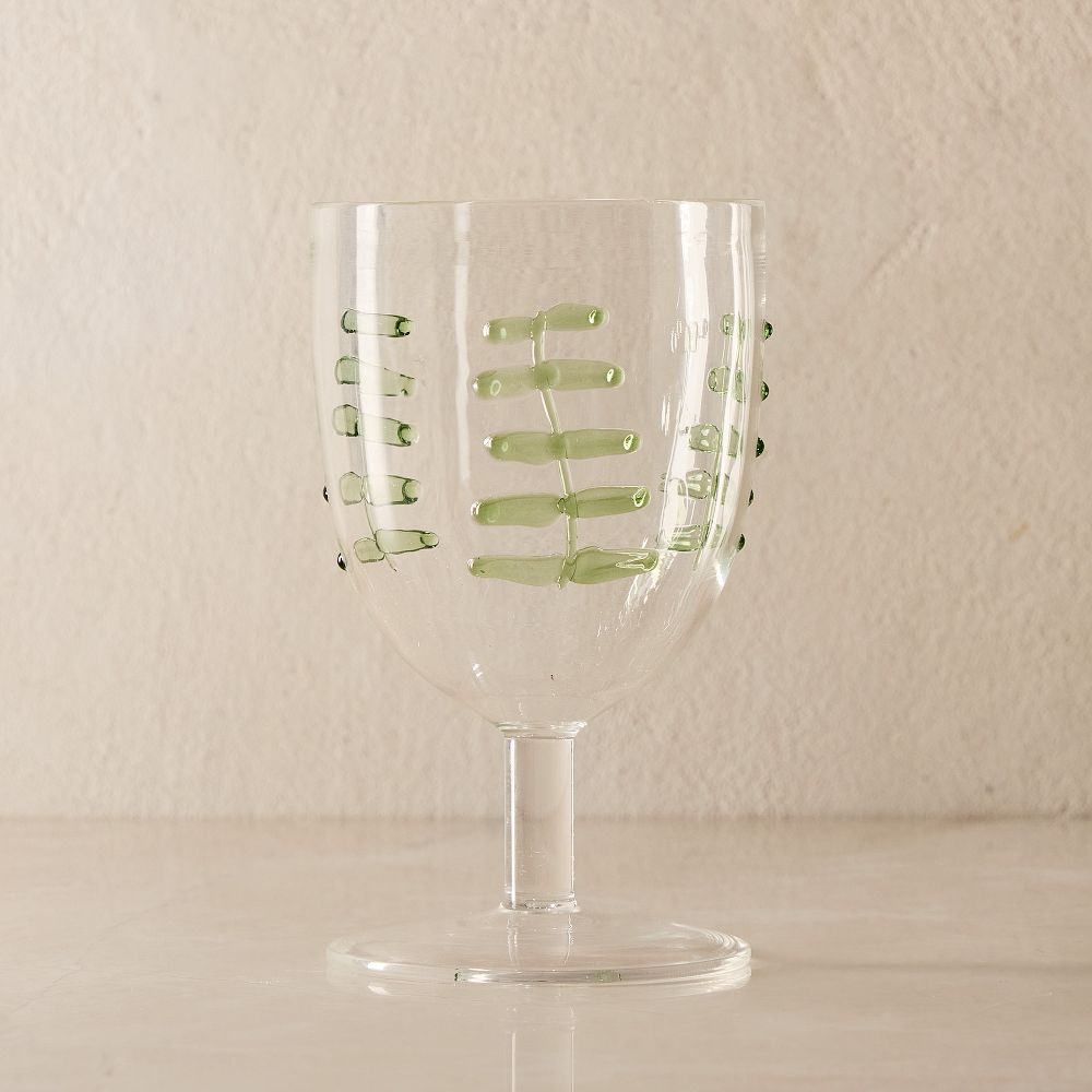 Palm Applique Wine Glass