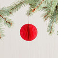 Round Paper Ball Bauble - Red