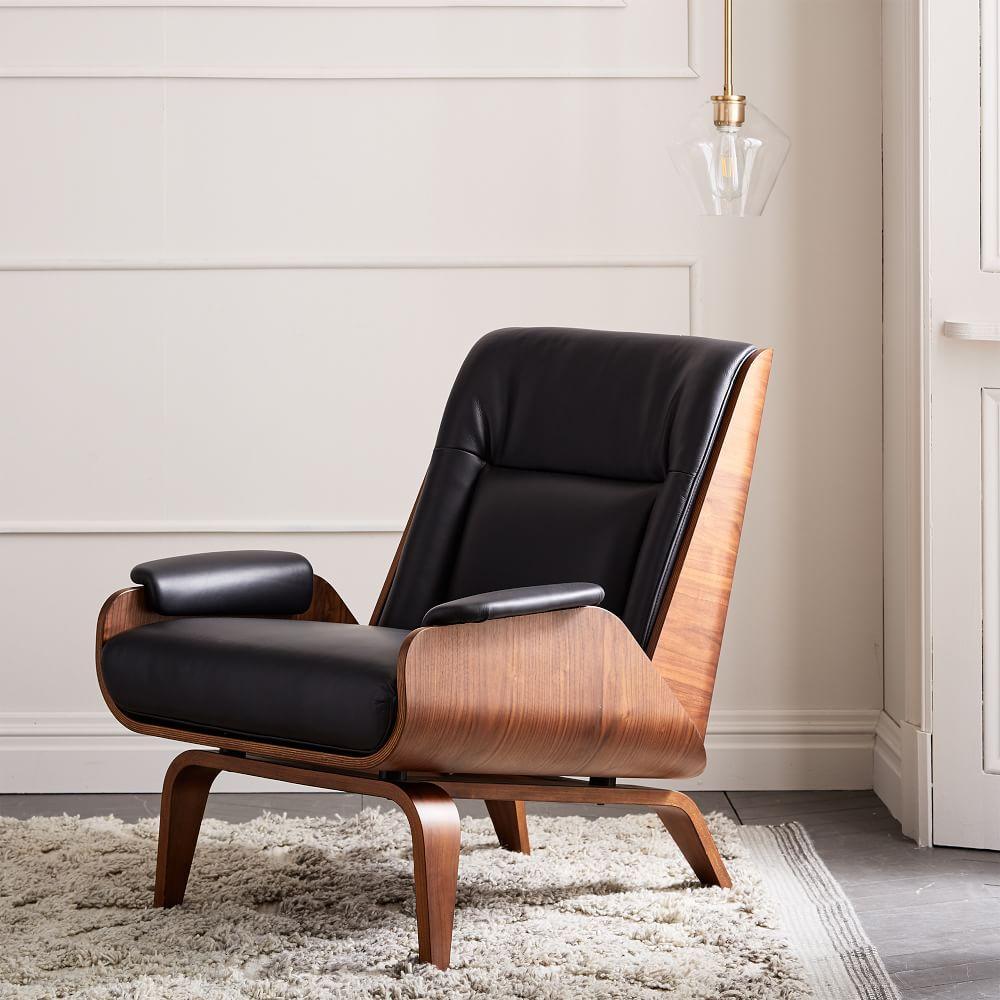 Paulo Bent Ply Leather Armchair