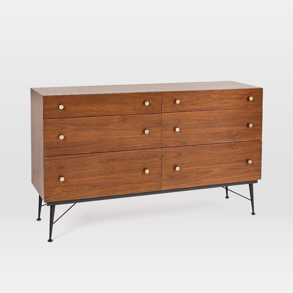 Paulson Mid-Century 6-Drawer Dresser