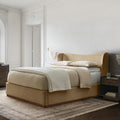 Kaufman Wood Plinth Winged Bed