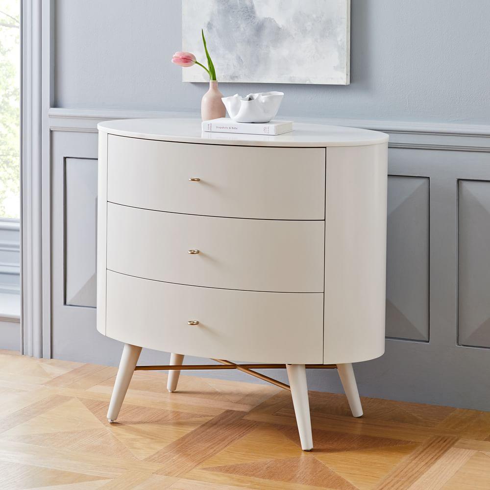 Penelope 3-Drawer Dresser - Oyster w/ Marble Top