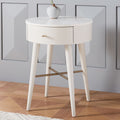 Penelope Bedside Table - Oyster w/ Marble Top