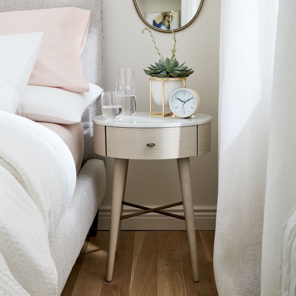 Penelope Bedside Table (46 cm) - Feather Grey