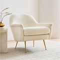 Phoebe Armchair - Metal Legs - Chunky Boucle, White