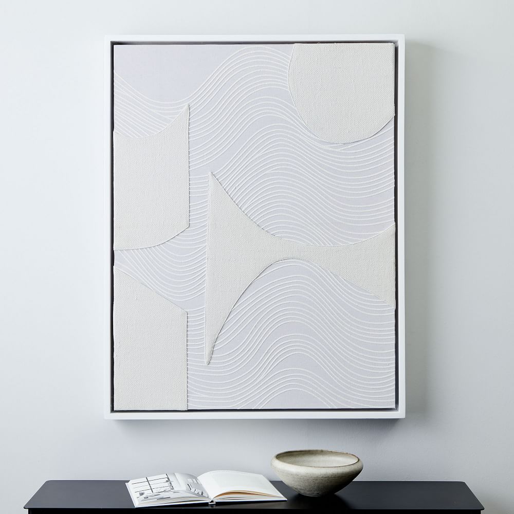 Pieced Fabric Wall Art - White