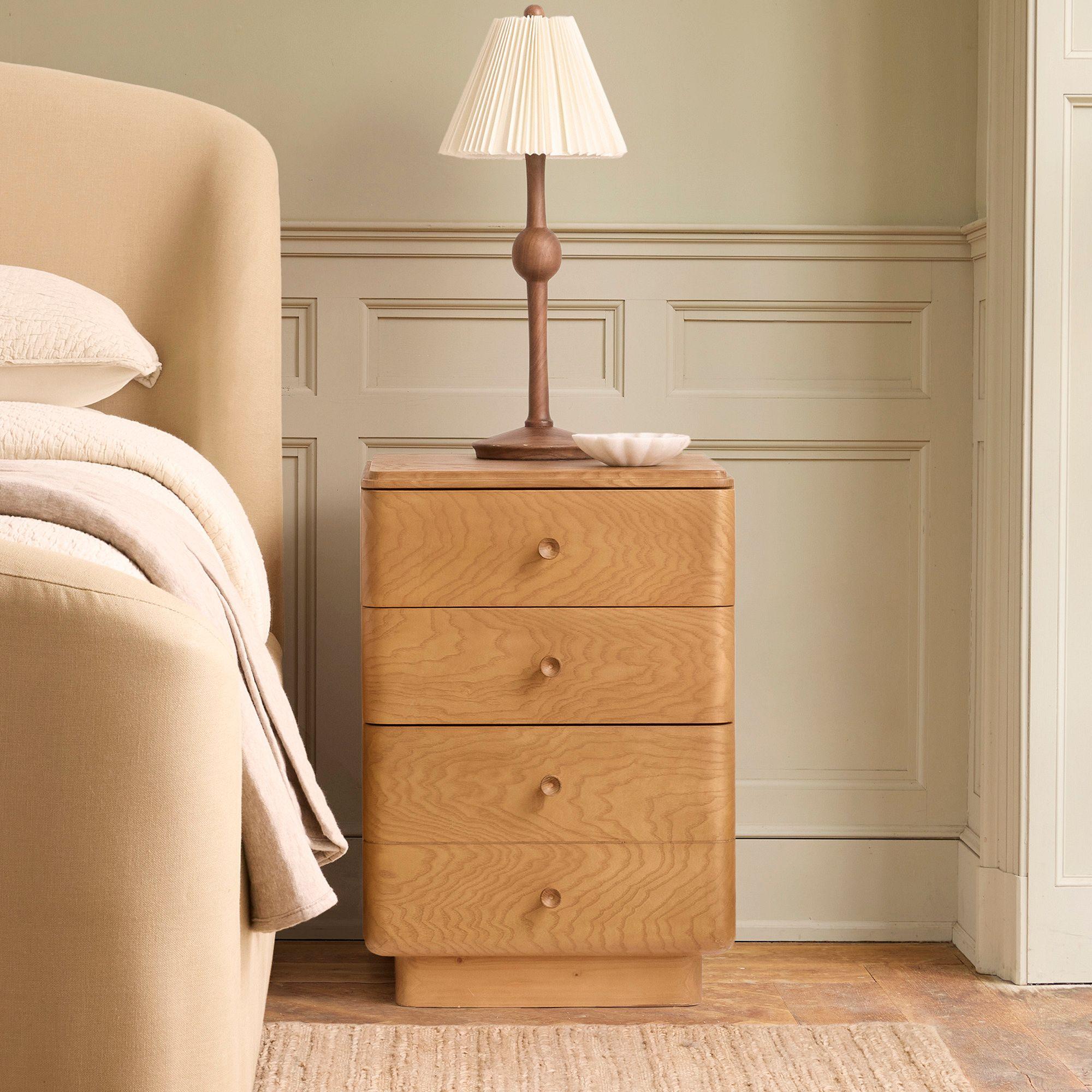 Pierce & Ward Burl Wood Bedside Table (46 cm)