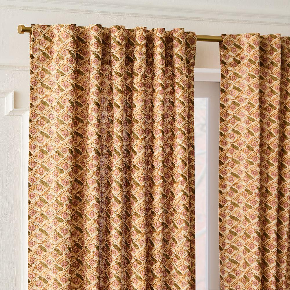 Pierce & Ward Floral Lattice Curtain