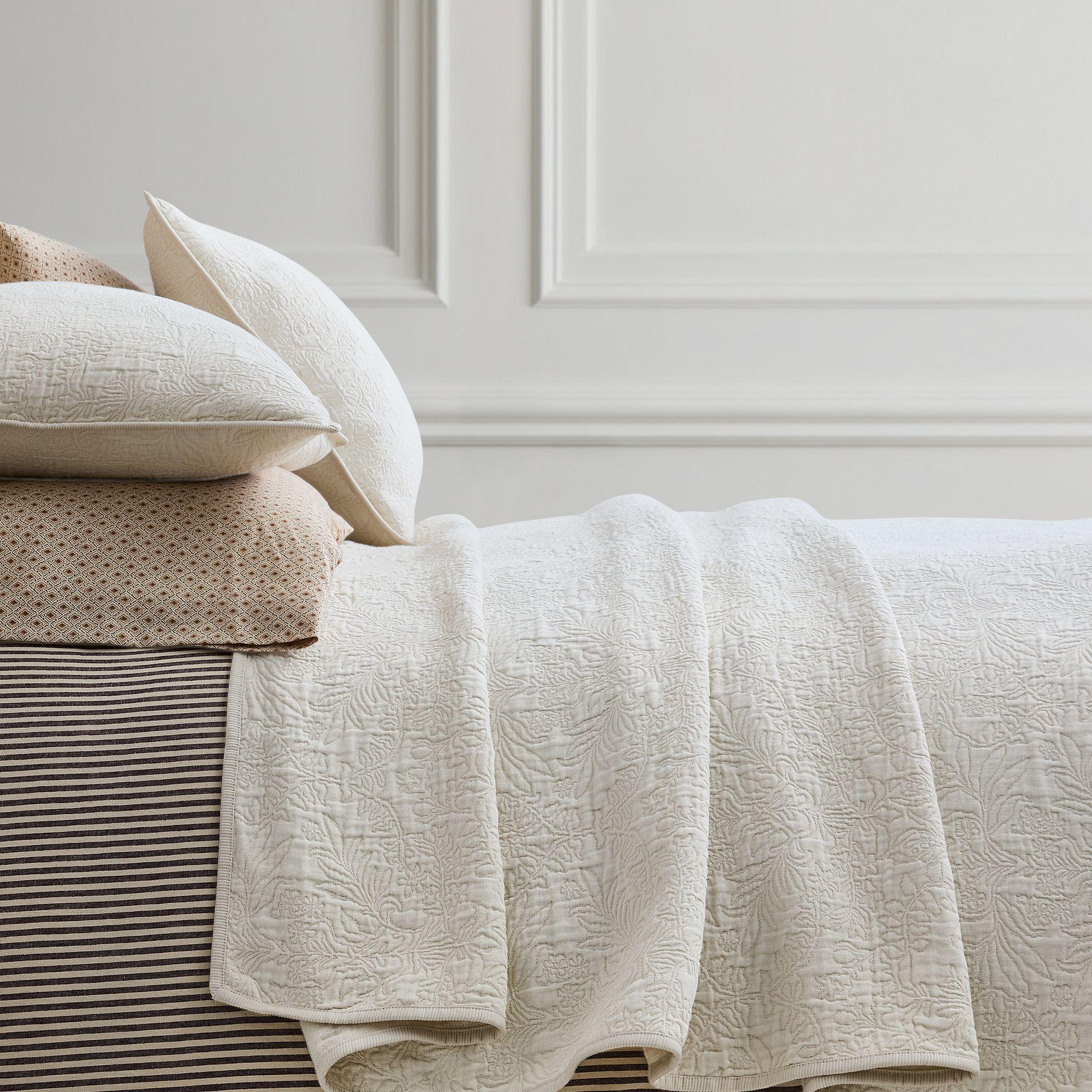 Pierce & Ward TENCEL™ Cotton Matelasse Coverlet & Pillowcases
