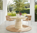 Pottery Barn Pomona Faux Travertine Round Outdoor Dining Table (132 cm)