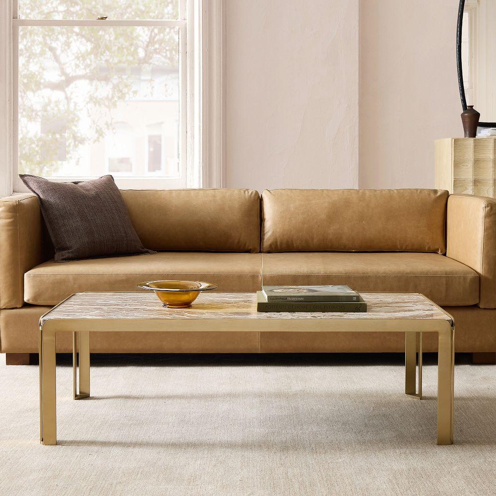 Portia Panther Marble Coffee Table (122 cm)