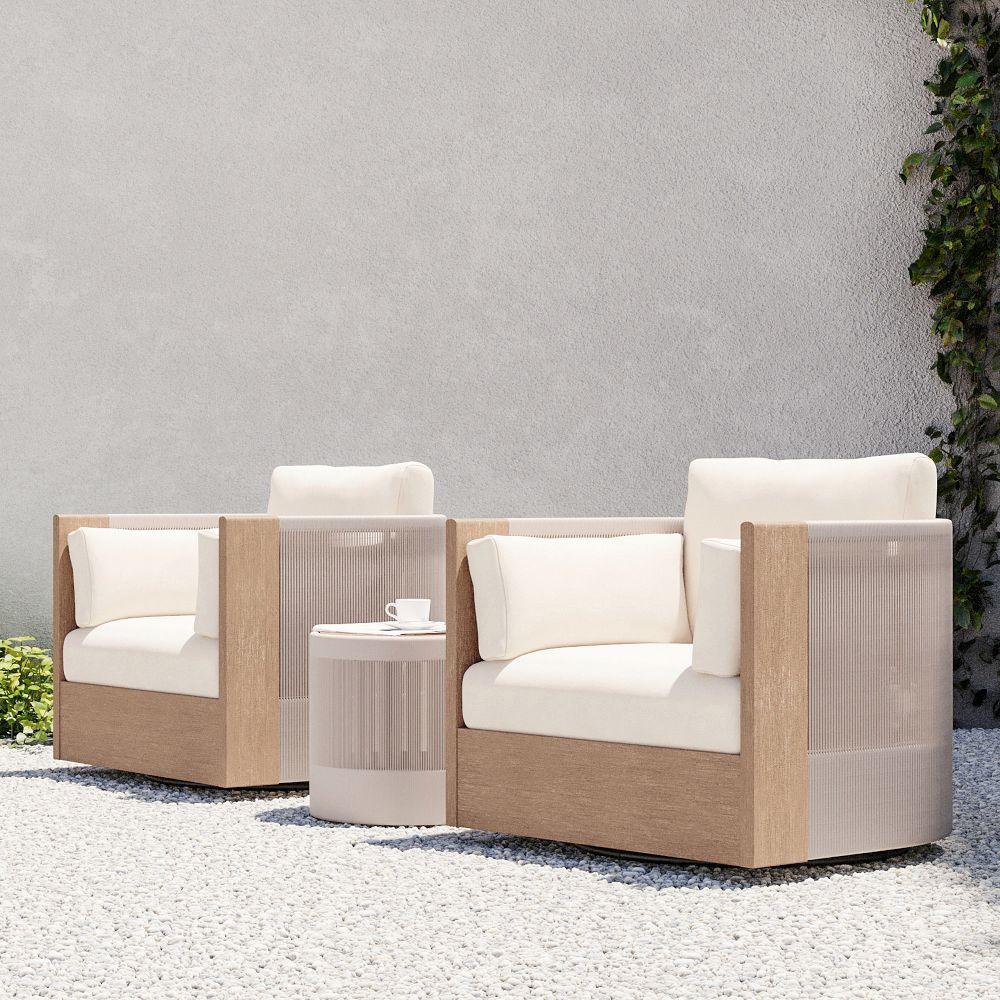 Porto Garden Swivel Chairs & Side Table Set