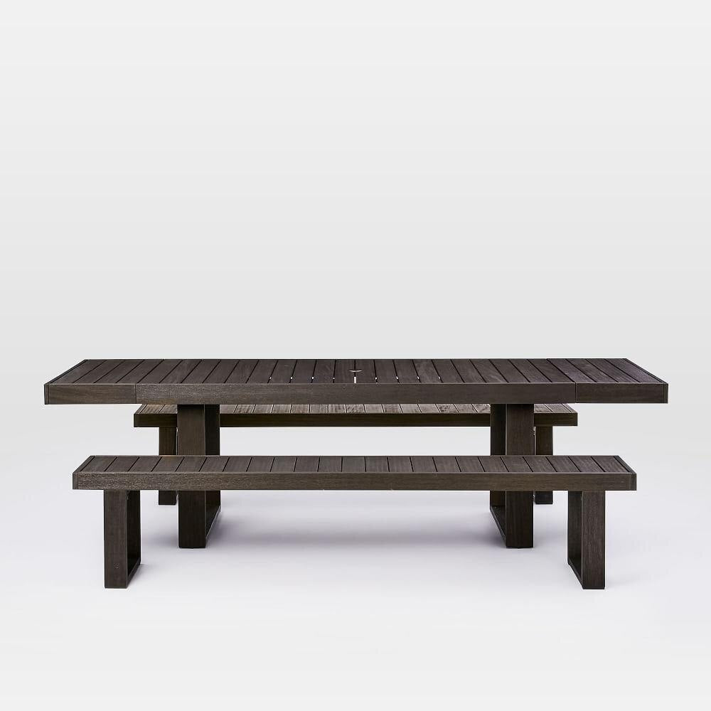 Portside Garden Expandable Dining Table - Weathered Cafe