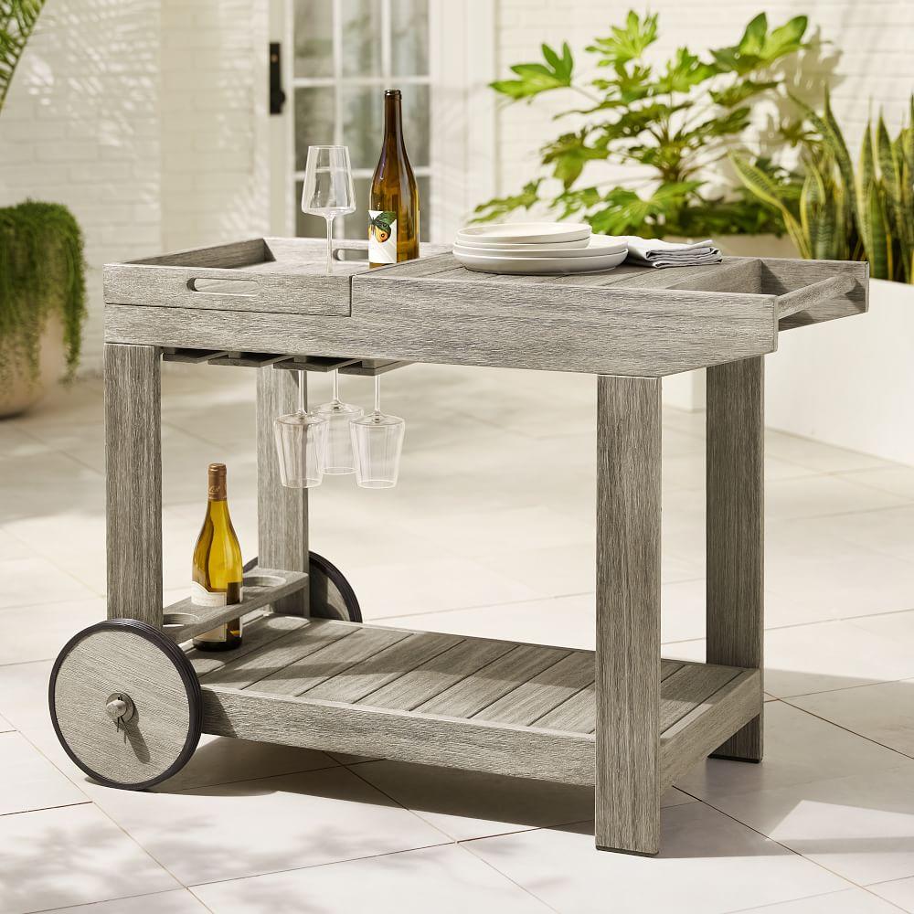 Portside Garden Bar Cart - Weathered Grey