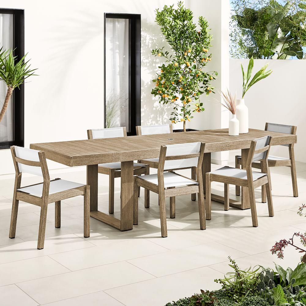 Portside Outdoor Expandable Dining Table & Textilene Chairs Set