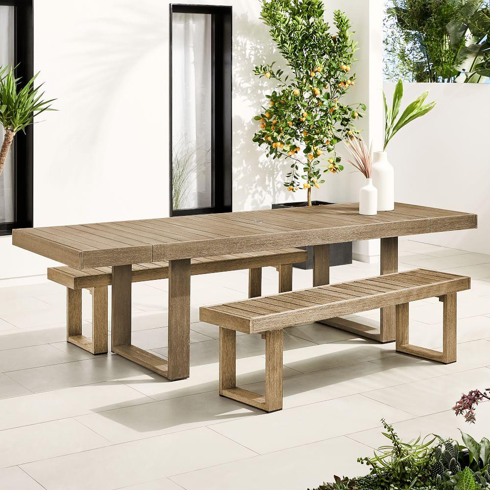 Portside Garden Expandable Dining Table & Benches Set