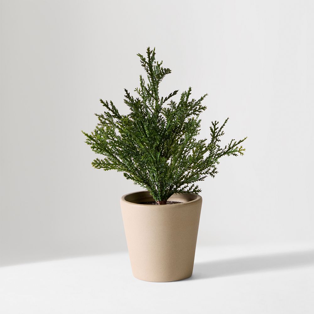 Faux Potted Subtle Glitter Pine Tabletop Tree