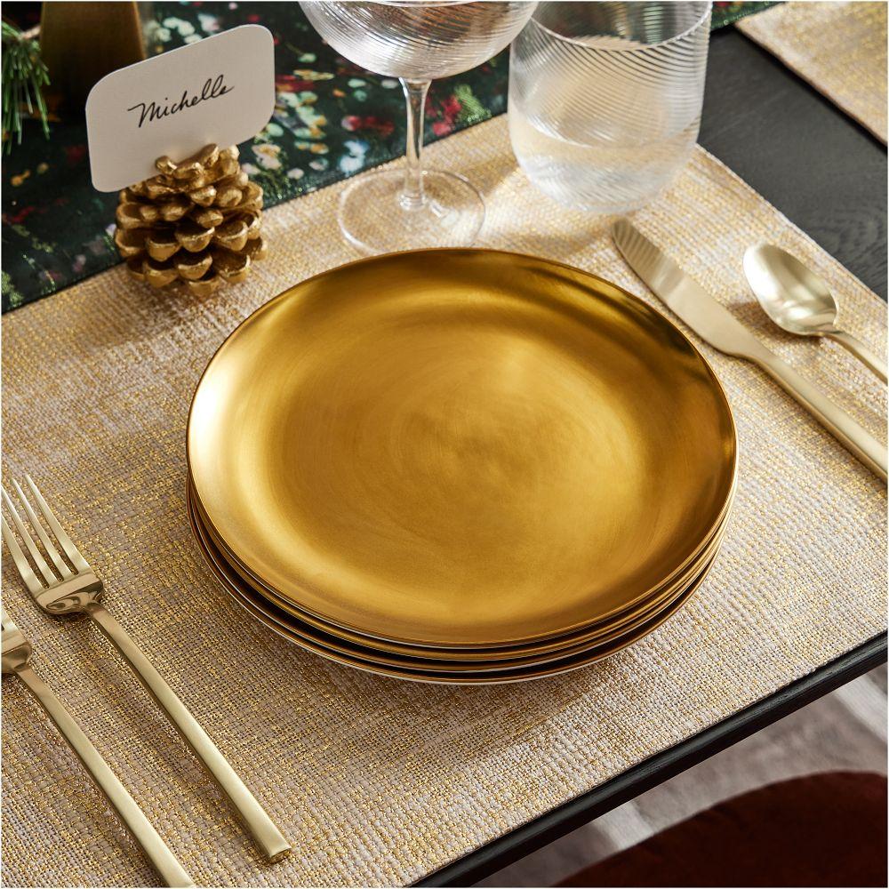 Pure Metallic Stoneware Salad Plate